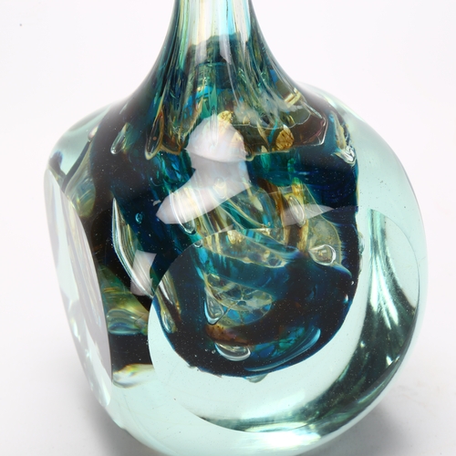 415 - **  Description Change** A Mdina cube glass vase, signed Mdina, dated 1975 and signed by Eric Dobson... 