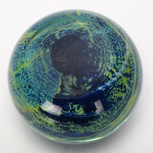 416 - A Mdina glass sea and sand paperweight, signed Mdina, height 10cm