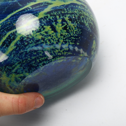 416 - A Mdina glass sea and sand paperweight, signed Mdina, height 10cm