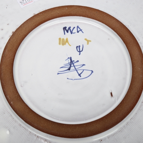 433 - Alan Caiger-Smith, Aldermaston studio pottery, a lustre decorated dish, with maker’s marks, diameter... 