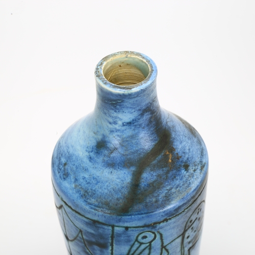 441 - Jacques Blin, Vallauris, France  (1920-1995) a studio pottery vase with glaze filled sgraffito decor... 