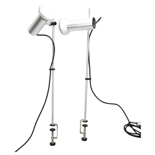 443 - A pair of 1970s' Aluminium clamp lamps in the style of Peter Nelson for Architectural Lighting, appr... 