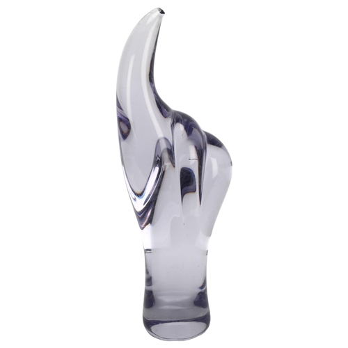 448 - A mid-centruy amythyst glass hand, height 29cm