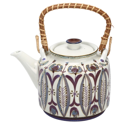 458 - Royal Copenhagen, Aluminia, a mid-century Danish faience teapot by Berte Jessen, with maker’s marks,... 