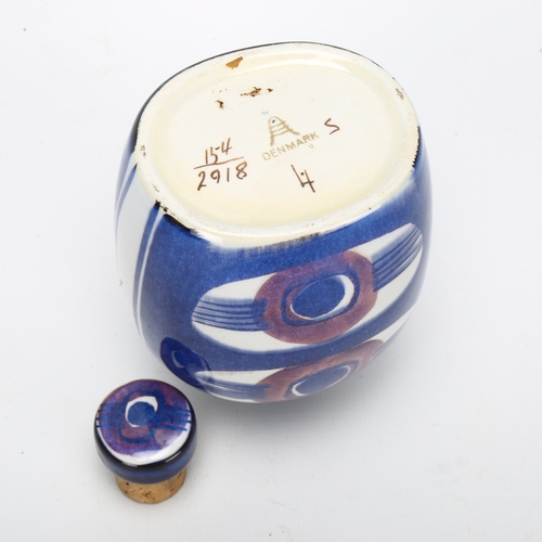 459 - Inge-Lise Koefoed for Royal Copenhagen, a Tenera range faience oil jar, makers marks to basem Nr 154... 