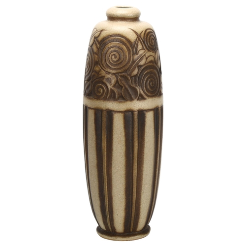 461 - Mougin Nancy, France, a 1930s Art Deco pottery vase by Gaston Ventrillon with maker’s marks to base,... 