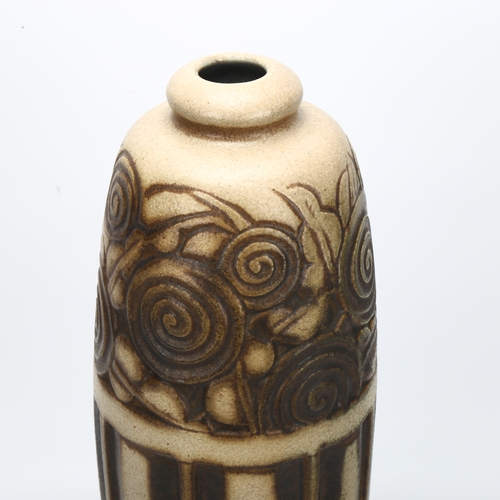 461 - Mougin Nancy, France, a 1930s Art Deco pottery vase by Gaston Ventrillon with maker’s marks to base,... 