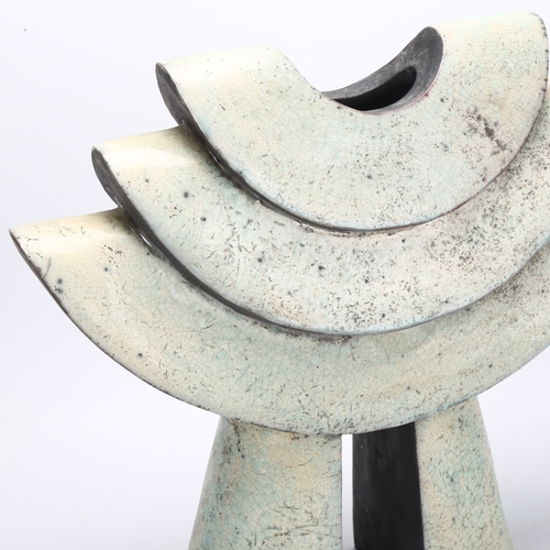 462 - Helene Van Dongen, Netherlands, a large raku sculpture, with impressed maker’s marks (HvD), height 3... 