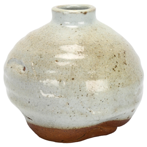 468 - A wood fired studio pottery vase, labelled 