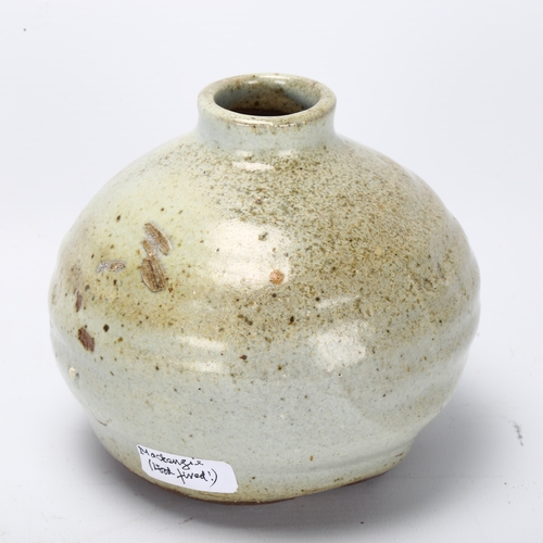 468 - A wood fired studio pottery vase, labelled 