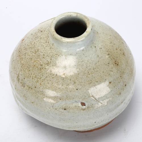 468 - A wood fired studio pottery vase, labelled 