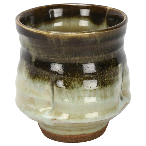 469 - Jack Kenney, Seasalter studio pottery, a yunomi/ tea bowl, makers mark to base, height 10cm