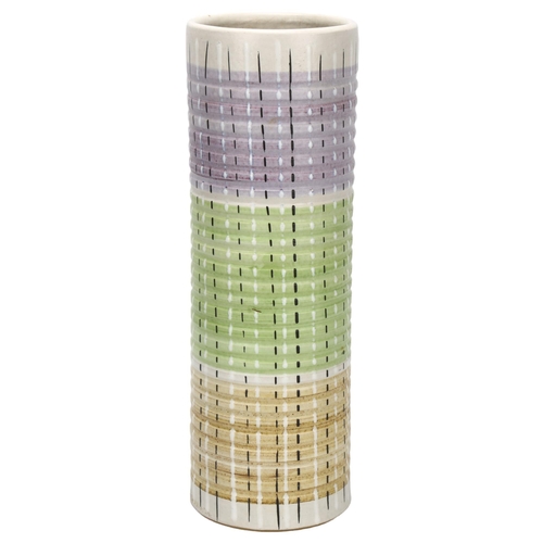 482 - Albert Colledge for Denby, a 1950s' Burlington pattern stoneware cylinder vase, height 29cm