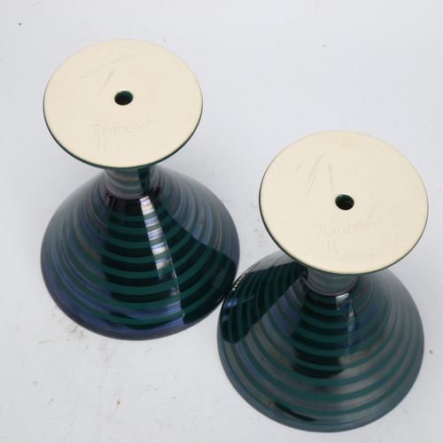 483 - Jaana Turunen for Zeebra, Finland, a pair of ceramic wine / cocktail goblets, signed to base 