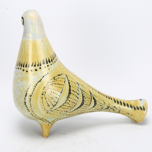 487 - Margaret Hine, (Newland) (1927-1987), a studio pottery figure of a pigeon, signed to underside, heig... 