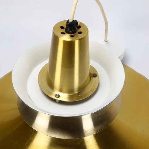 504 - A 1970s' Cuba gold and white aluminium pendant light by R. Van Ingen, makers label, diameter 39cm, s... 