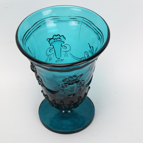 515 - A 1920’s Edvin Ollers pressed glass vase for Elme glassworks catalogue No EOL 1B, height 15 cms