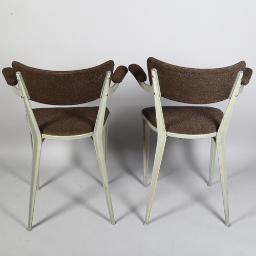 425 - A pair of Ernest Race BA3 cast aluminium armchairs, with original Race label and cast RD number to u... 