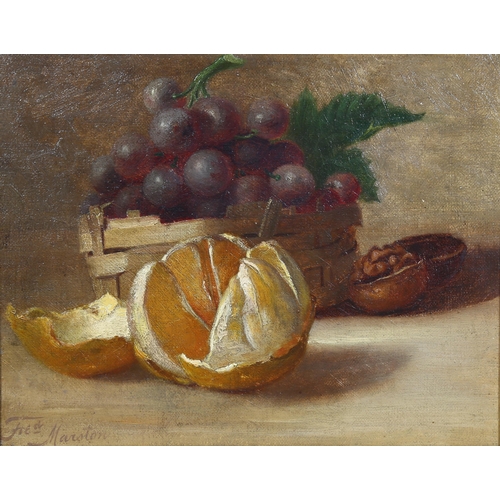 609 - Freda Marston (1895 -1949) Still Life, oil on canvas, signed lower left, 20cm x 25cm, framed (unglaz... 