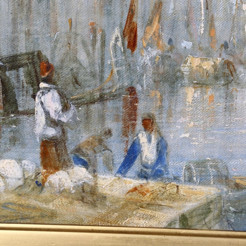 610 - European School, Venetian Canal Scene,  unsigned, oil on canvas, 28cm x 50cm, framed (unglazed).