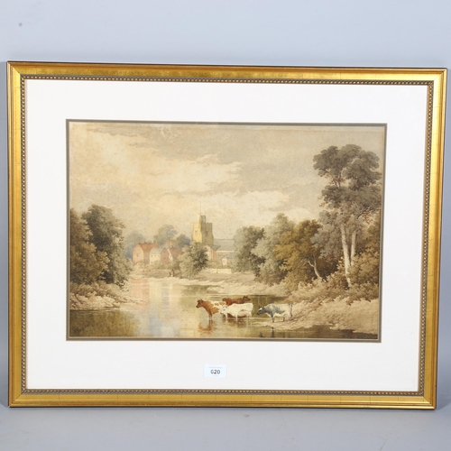 620 - Stephen James Bowers (1874-1891) untitled watercolour, signed lower left 'S J Bowers', 37cm x 53cm, ... 