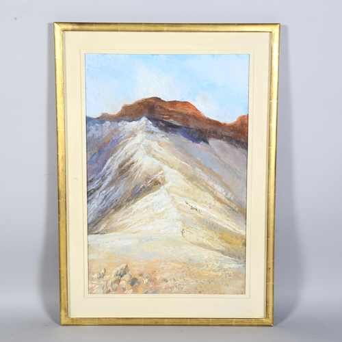 621 - Shan Egerton (b.1948) 'Between Zanskar and Ladakh', pastel landscape with figure, signed 'S E' lower... 