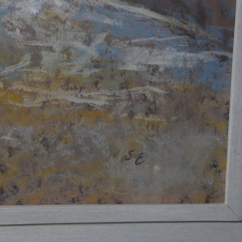 621 - Shan Egerton (b.1948) 'Between Zanskar and Ladakh', pastel landscape with figure, signed 'S E' lower... 