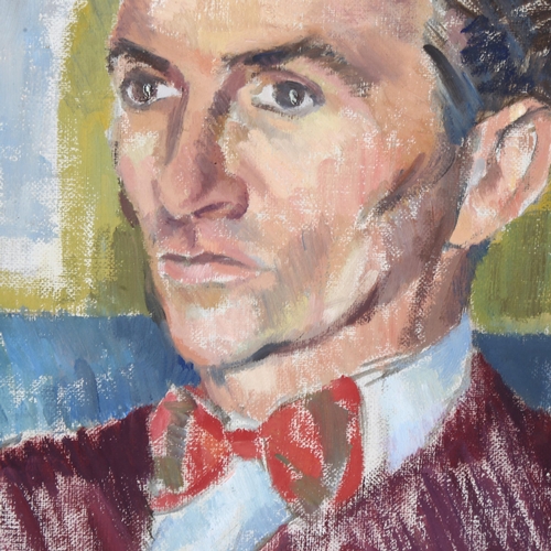 623 - Mid Century oil on canvas, portrait of a man, 46cm x 35cm, unsigned.