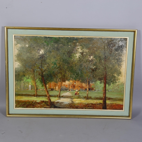 625 - V. Miorin, 'Brisighella - Villa Cuidotti' European / Italian school, mid-century oil on canvas, 60cm... 