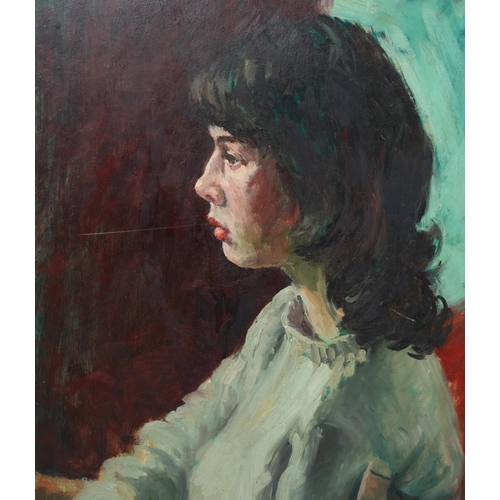 634 - C A Street (British 20th C), 'Lynette', oil on board, 60cm x 44cm, signed and dated  'STREET 58' low... 