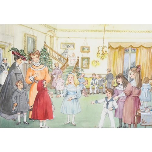 647 - Patience Arnold (1901-1991) 'The Edwardian Childrens Party', watercolour, 33cm x 44cm, framed and gl... 