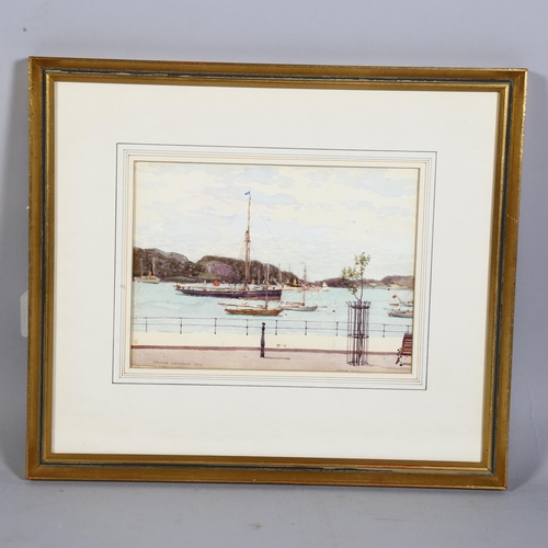 650 - George Houston RSA, RI, RSW (Scottish 1869-1947), 'Oban Bay', watercolour on paper, 17cm x 23cm, sig... 