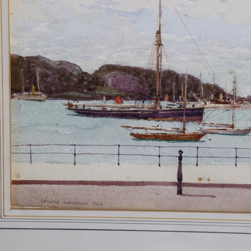 650 - George Houston RSA, RI, RSW (Scottish 1869-1947), 'Oban Bay', watercolour on paper, 17cm x 23cm, sig... 