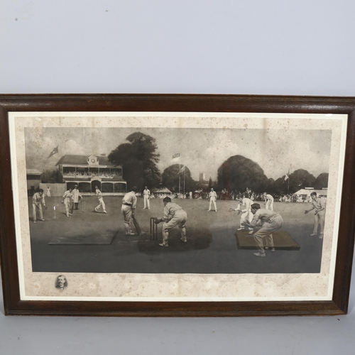 680 - 3 x 19th/20th century cricketing prints, including John C Anderson and Spy, largest 56cm x 95cm