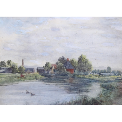 684 - Percy Lancaster (1878-1951), River Ouse near Lewes, Sussex 1931, watercolour, signed and dated, 27cm... 