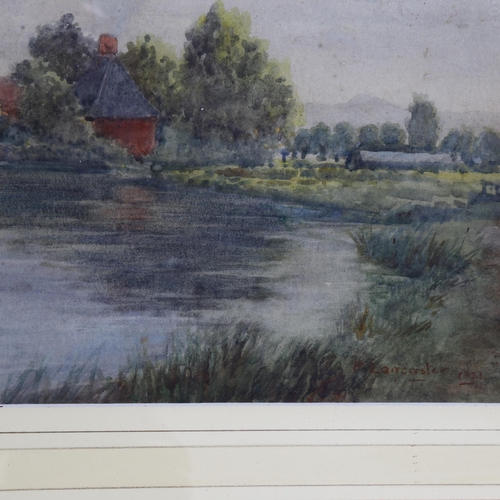 684 - Percy Lancaster (1878-1951), River Ouse near Lewes, Sussex 1931, watercolour, signed and dated, 27cm... 