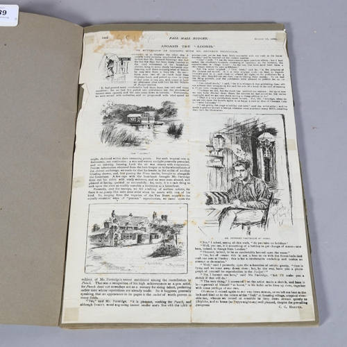 688 - John Tenniel (1820-1914), a scrapbook containing a watercolour by John Tenniel, signed and dated 190... 