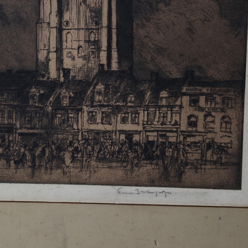 689 - Frank Brangwyn (1867-1956), an etching of St Nicholas church, Furnes, signed, 33cm x 32cm