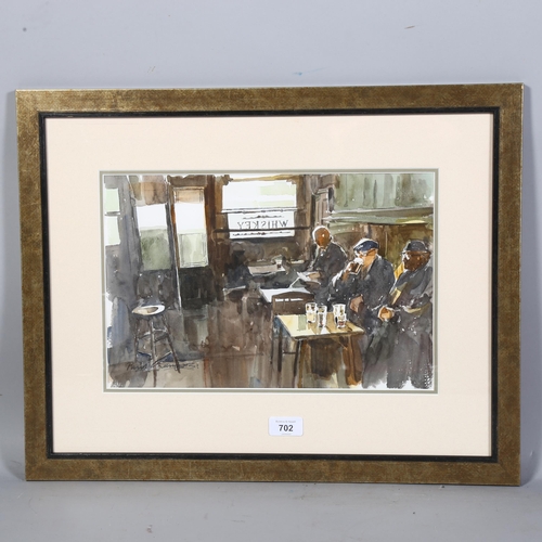 702 - Paul Chambers, pub interior, watercolour, 36cm x 24cm, framed