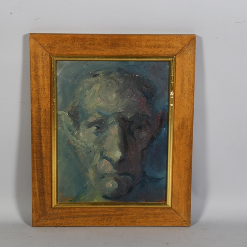 714 - Mid-20th century, portrait of a man, oil on canvas, indistinctly signed, 26.5 x 35cm, framed