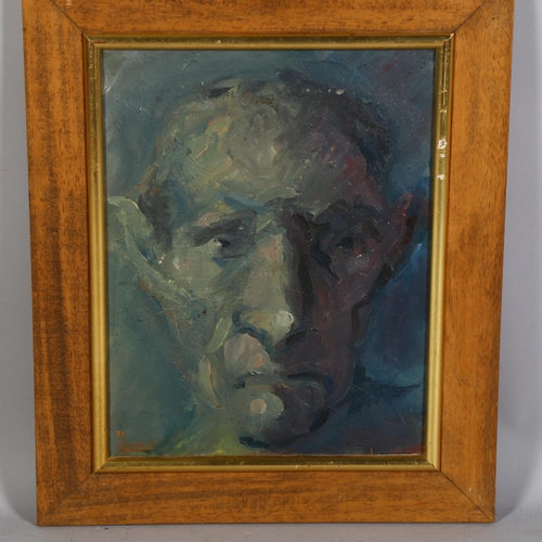 714 - Mid-20th century, portrait of a man, oil on canvas, indistinctly signed, 26.5 x 35cm, framed