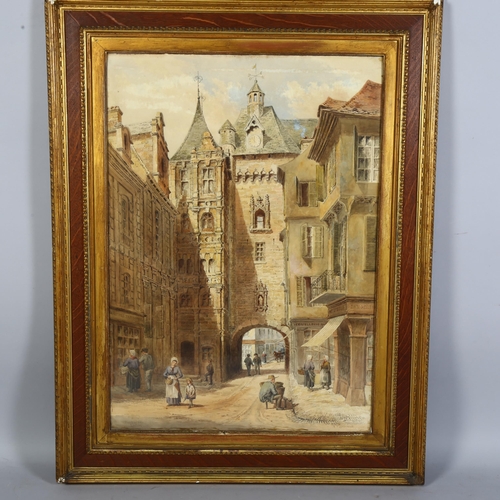 717 - Francis Philip Barraud (1824-1901), Hotel De Ville, Loches, signed, 75cm x 52cm, framed