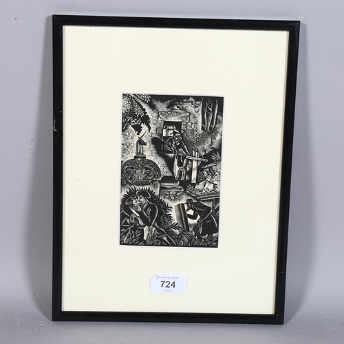 724 - Douglas Percy Bliss (1900-1984), woodcut engraving 