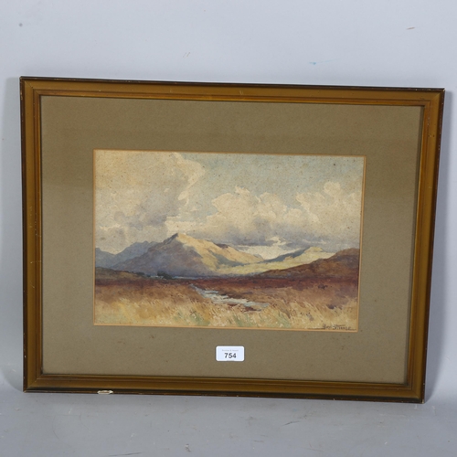 754 - Albert Strange (1855-1917), watercolour, Highland landscape, 35cm x 24cm, signed, framed