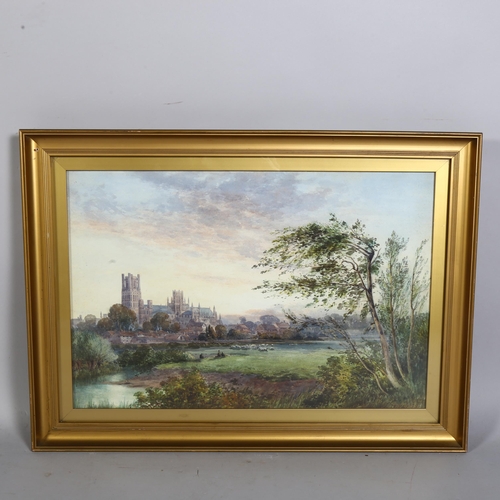 755 - Arthur Gordon (circa 1883-1944), cathedral from countryside, watercolour, signed and dated 1899, 53c... 