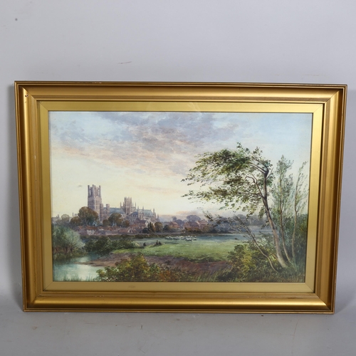 755 - Arthur Gordon (circa 1883-1944), cathedral from countryside, watercolour, signed and dated 1899, 53c... 