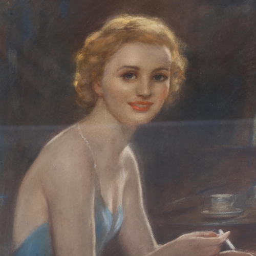 772 - Anglo-American School, 1920s portrait of young woman, coloured chalk, 57cm x 40cm, unsigned, framed