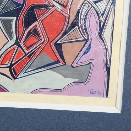 777 - 20th century School, after Wyndham Lewis, abstract study, indistinctly signed, 17cm x 17cm, framed