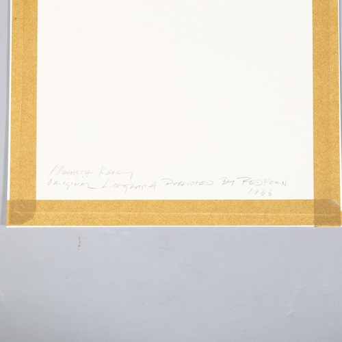 780 - Ellsworth Kelly, an original lithograph published by the Red Phone Gallery 1966, 25cm x 18.5cm, moun... 