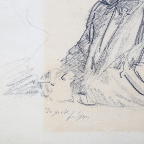 786 - Joseph Simpson (1879-1939), original pencil drawing, study for a published lithograph which is inclu... 